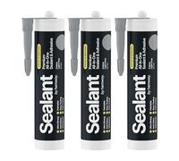 Light Grey Kitchen & Bathroom Sealant & Adhesive Hybrid Polymer | Superior to Bathroom Silicone Sealant | Waterproof, Odourless, Anti-Mould | Ideal For Kitchen & Around Bath & Shower - 300 ml 3 Pack