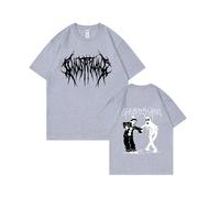 (Light Grey, L) Summer New Arrivals Men's and Women's Short Sleeve Hip-Hop Streetwear Loose Casual Sport T-Shirts Y2K Style