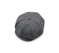 (Light Grey) Men Flat Hat Newsboy Caps Tweed Cabbie Peaky Blinders Baker Boy Hat
