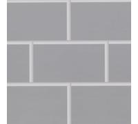 Light Grey Metro Tile 8mm x 250mm x 2700mm Bathroom Wall Panels 100% Waterproof Panels, PVC Wall Panels