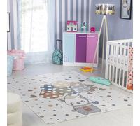 Light Grey Modern Washable Rug, Pictorial Anti Slip Rug The Rug Shop UK Light Grey 120cm x 170cm