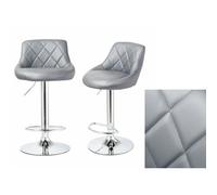 (LIGHT GREY ) MOF 3 X Faux Leather Bar Stools, Black or Grey, Kitchen Breakfast Bar B108