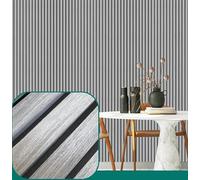 Light Grey Oak Slat Wall Panelling - Wood Panels for Walls - Contemporary 3D Wall Panels Cladding - Decorative & Sound Absorbing Acoustic Panels Slatted Wooden Slats Wall Panel