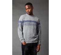 Light Grey Placement Pattern Christmas Jumper Burton Light Grey S