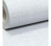 Light Grey Plain Wallpaper Woven Linen Effect Subtle Shimmer Metallic Smooth Wallpaper for Living Room