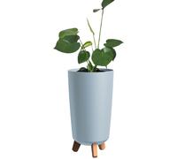 (Light grey) Round Gracia Style Planter With Legs Tall Plant Pot Indoor Outdoor Garden Decor