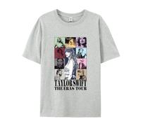 (Light Grey, S) Taylor Swift T-Shirt, Loose Round Neck Short Sleeve Taylor Swift The Eras Tour