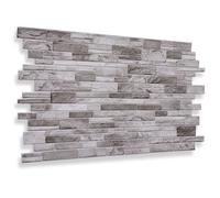 (Light Grey, Set of 16) 3D Wall Panels (96x48cm) Brick & Stone Effect Wall Cladding Panels