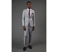 Burton Skinny Fit Light Grey Essential Suit Trousers, 34L, Light Grey