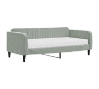 (light grey, Sofa Bed Mattress) vidaXL Daybed Sofa Bed Guest Bed with Mattress Light Grey 90x190 cm Velvet