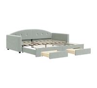 (light grey, Sofa Bed Trundle and Drawers) vidaXL Daybed Sofa Bed Guest Bed with Mattress Light Grey 90x190 cm Velvet