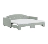 (light grey, Sofa Bed Trundle and Mattresses) vidaXL Daybed Sofa Bed Guest Bed with Mattress Light Grey 90x190 cm Velvet