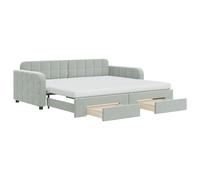 (light grey, Sofa Trundle and Drawers) vidaXL Daybed Living Room Sofa Bed Sofa Bed Guest Bed Sleeper Sofa Velvet
