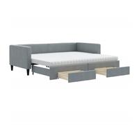(light grey, Sofa Trundle and Drawers) vidaXL Daybed Sofa Bed Guest Bed with Mattress Light Grey 90x190 cm Fabric