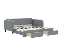 (light grey, Sofa Trundle and Drawers) vidaXL Daybed with Mattress Sofa Bed Guest Bed Light Grey 90x190 cm Fabric