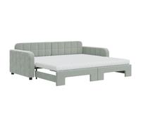 (light grey, Sofa Trundle and Mattresses) vidaXL Daybed Living Room Sofa Bed Sofa Bed Guest Bed Sleeper Sofa Velvet