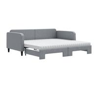 (light grey, Sofa Trundle and Mattresses) vidaXL Daybed with Mattress Sofa Bed Guest Bed Light Grey 90x190 cm Fabric