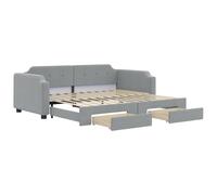 (light grey, Sofa with Trundle and Drawers) vidaXL Daybed Sofa Bed Guest Bed with Mattress Light Grey 90x190 cm Fabric