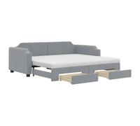(light grey, Sofa with Trundle and Drawers) vidaXL Daybed Sofa Bed Guest Bed with Mattress Light Grey 90x190 cm Fabric