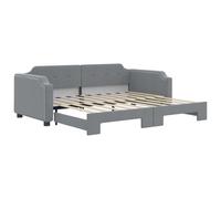 (light grey, Sofa with Trundle) vidaXL Daybed Sofa Bed Guest Bed with Mattress Light Grey 90x190 cm Fabric