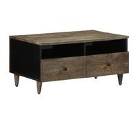 Light Grey Solid Mango Wood Coffee Table Rustic Living Room Furniture 80cm