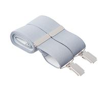 Light Grey Trouser Braces 35mm Wide Elastic 4 Strong Silver Clips 44 Inch Adjustable