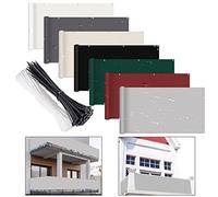 Light Grey UV Proof Patio Panels 130x1050cm Weather Resistant Includes Rope & Black Cable Ties for Backyard Fence Porch Perfect Outdoor Privacy Solution
