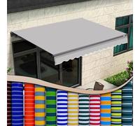 Light Grey UV Resistant Retractable Patio Awning Replacement Fabric - Windproof Outdoor Canopy Cover for 9.8x8.2ft Doors - Perfect for Residential & Commercial Use