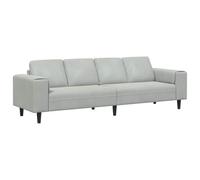 Light Grey Velvet Sofa 4 Seater Modern with Adjustable Height and Tapered Legs The back is finished and the surface is smooth Its dimensions are 250 x 77 x 76 cm The frame is