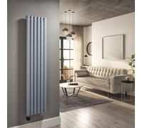 Light Grey Electric Vertical Designer Radiator 1kW with Wifi Thermostat - H1600xW354mm - IPX4 Bathroom Safe