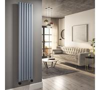 Light Grey Vertical Smart Electric Radiator with Wi-Fi Thermostat - 2000W - H1800xW354mm - Bathroom Safe
