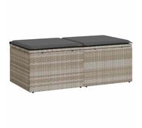 Garden Sofa Set 2 Piece with Cushions Outdoor Sofa Poly Rattan Acacia vidaXL