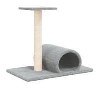vidaXL Cat Scratching Post with Tunnel Light Grey 60x34.5x50 cm NEW