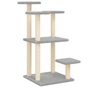 vidaXL Cat Scratching Posts with Platforms Light Grey 98.5 cm, Grey