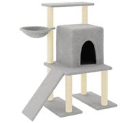 vidaXL Cat Tree with Sisal Scratching Posts Light Grey 96.5 cm