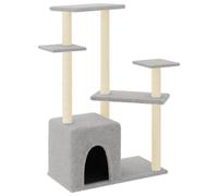 vidaXL Cat Tree w/ Sisal Scratch Posts Light Grey 107.5cm