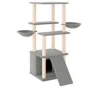(light grey) vidaXL Cat Tree with Sisal Scratching Posts Cat Scratch Tower Climber Dark Grey