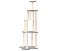 vidaXL Cat Tree with Sisal Scratching Posts Light Grey 183 cm