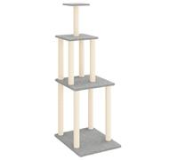 (light grey) vidaXL Cat Tree with Sisal Scratching Posts Cat Scratch Tower Climber Light Grey