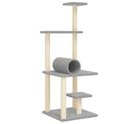 vidaXL Cat Tree with Sisal Scratching Posts Light Grey 136 cm