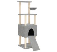 (light grey) vidaXL Cat Tree with Sisal Scratching Posts Cat Tower Pet Cat Climbing Tree