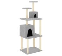 (light grey) vidaXL Cat Tree with Sisal Scratching Posts Pet Cat Scratch Tower Light Grey