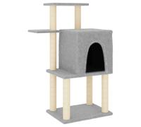 (light grey) vidaXL Cat Tree with Sisal Scratching Posts Pet Cat Scratch Tower Light Grey