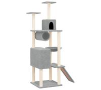(light grey) vidaXL Cat Tree with Sisal Scratching Posts Pet Supply 168 cm Multi Colours