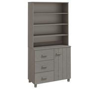vidaXL Highboard HAMAR Solid Wood Pine Light Grey UK