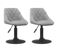 (light grey) vidaXL Swivel Dining Chairs Computer Chair Office Swivel Stool 2 pcs Velvet