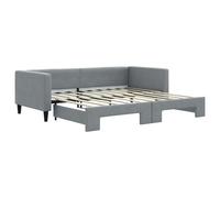 (light grey, w/ Trundle) vidaXL Daybed Sofa Bed Guest Bed with Trundle Light Grey 90x190 cm Fabric