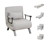 (Light Grey) WestWood 4-in-1 Convert Folding Sofa Bed Floor Chair Recliner Sleeper Lounger