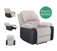 WestWood Fabric Electric Recliner Armchair - Light Grey