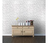 Light Grey / White - J30309 - Brick Effect - Muriva Wallpaper